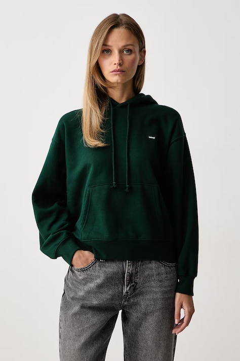Levi's Dukserica sa kapuljačom ženska s pamukom EVERYDAY HOODIE zelena 0082K