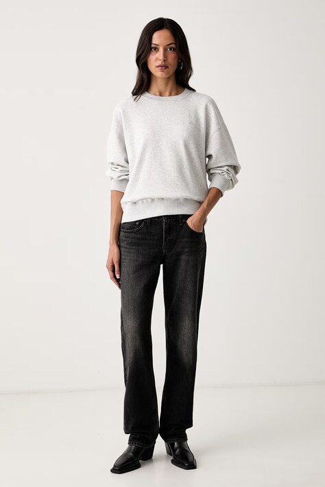 Levi's μπλούζα γυναικεία με βαμβάκι EVERYDAY CREW γκρί 0082J