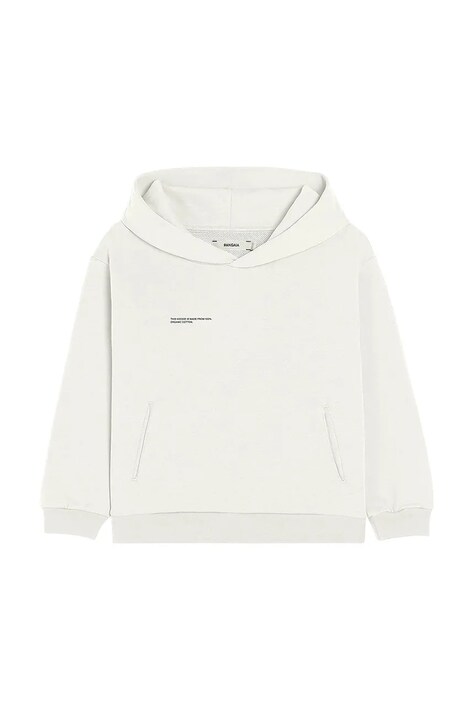 Μπλούζα Pangaia KIDS' 365 MIDWEIGHT HOODIE χρώμα: άσπρο, με κουκούλα, 10000428