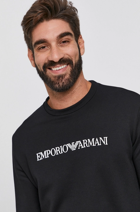 Pulover Emporio Armani moška, črna barva