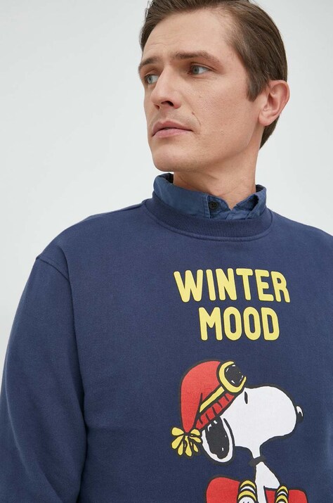 Хлопковая кофта MC2 Saint Barth X Peanuts мужская цвет синий с принтом