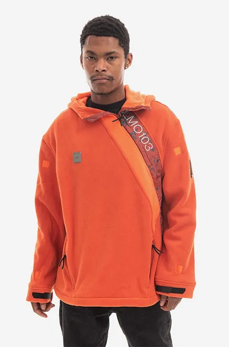 Pulover A-COLD-WALL* Axis Fleece moški, oranžna barva, s kapuco