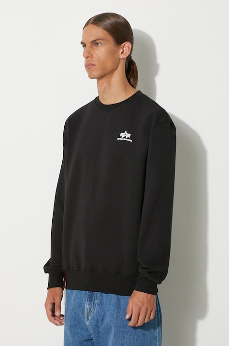 Dukserica Alpha Industries Bluza Alpha Industries 188307 03 za muškarce, boja: crna, bez uzorka, 188307