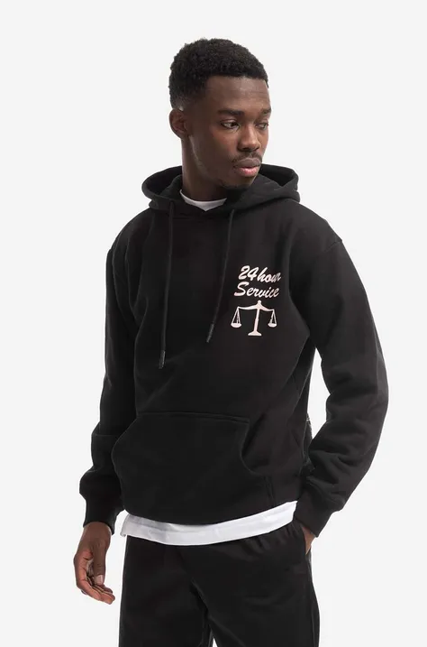 Market cotton sweatshirt 24 HR Lawyer Service Hoodie men's black color