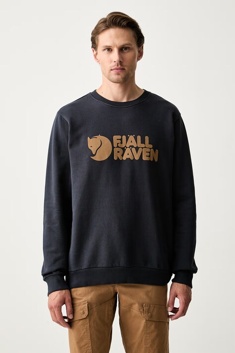 Fjallraven melegítőfelső férfi pamut Fjällräven Logo sötétkék F84142