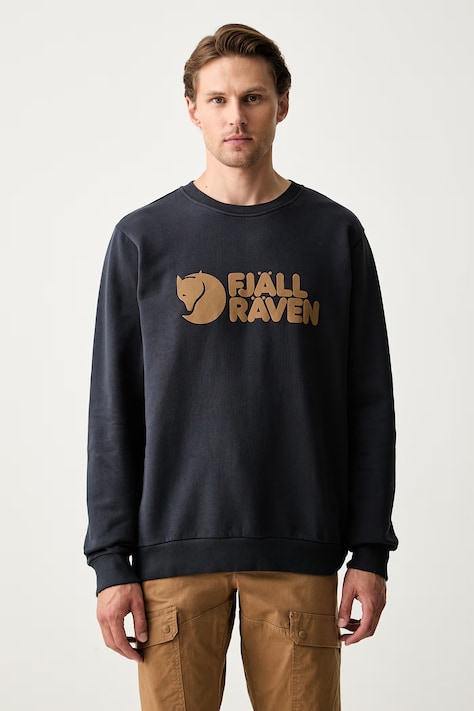 Fjallraven melegítőfelső férfi pamut Fjällräven Logo sötétkék F84142