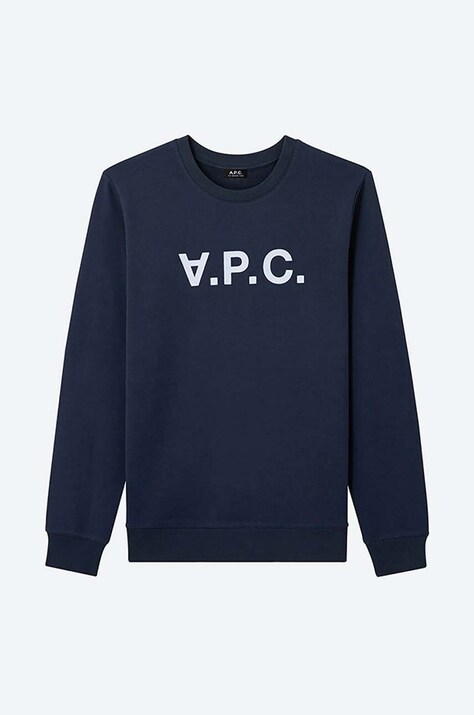 A.P.C. кофта чоловіча бавовняна Bluza A.P.C. Sweat Vpc COECQ-H27378 BLACK — AA00-BLM0HS, темно-синій — фото 5