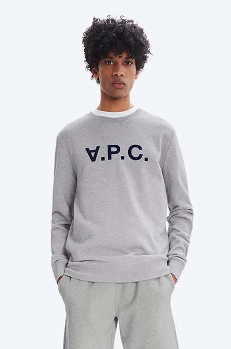 Βαμβακερή μπλούζα A.P.C. Sweat Vpc χρώμα: γκρι F30