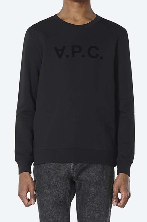 A.P.C. кофта чоловіча бавовняна Bluza A.P.C. Sweat Vpc COECQ-H27378 BLACK — AA00-BLM0HS, чорний — фото 4