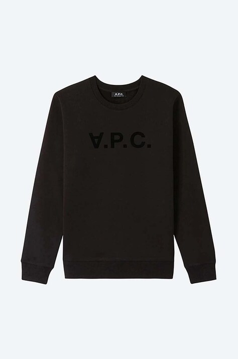 A.P.C. кофта чоловіча бавовняна Bluza A.P.C. Sweat Vpc COECQ-H27378 BLACK — AA00-BLM0HS, чорний — фото 5