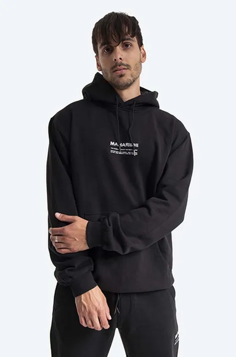 Maharishi cotton sweatshirt men's black color