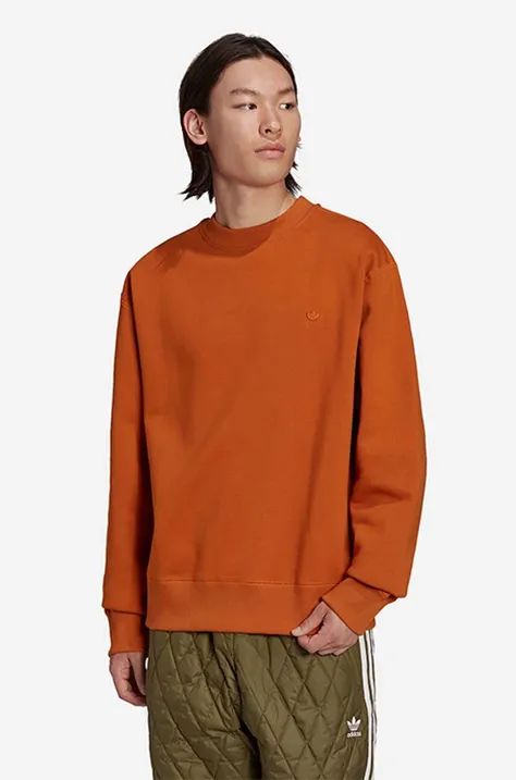 Кофта adidas Originals Adicolor Trefoil Crewneck Sweatshirt мужская цвет коричневый однотонная H09176-brown