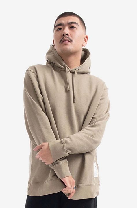 Бавовняна кофта Norse Projects Fraser Tab Series Sweat чоловіча колір бордовий з капюшоном однотонна N20.1282.0966-0966