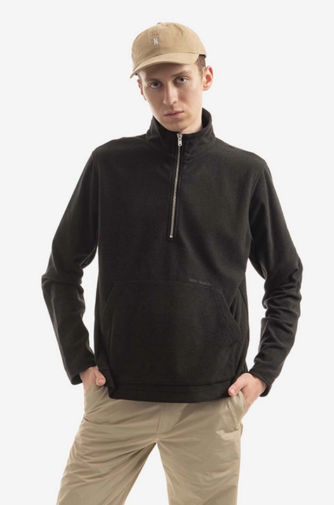 Dukserica Norse Projects Frederik Fleece Half Zip za muškarce, boja: crna, bez uzorka, N20.1286.9999-9999