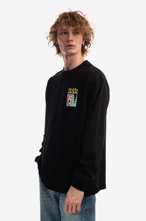 Makia cotton sweatshirt men's black color