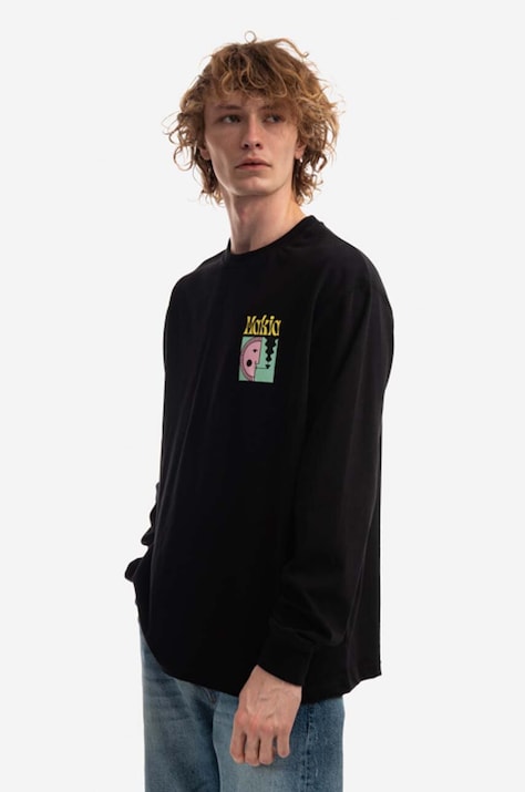 Makia cotton sweatshirt men's black color