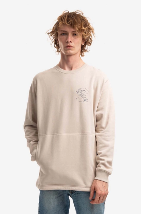 Makia cotton sweatshirt men's beige color