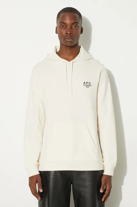 Памучен суичър A.P.C. Hoodie Marvin COEZD-H27733 BLACK в черно с качулка с апликация