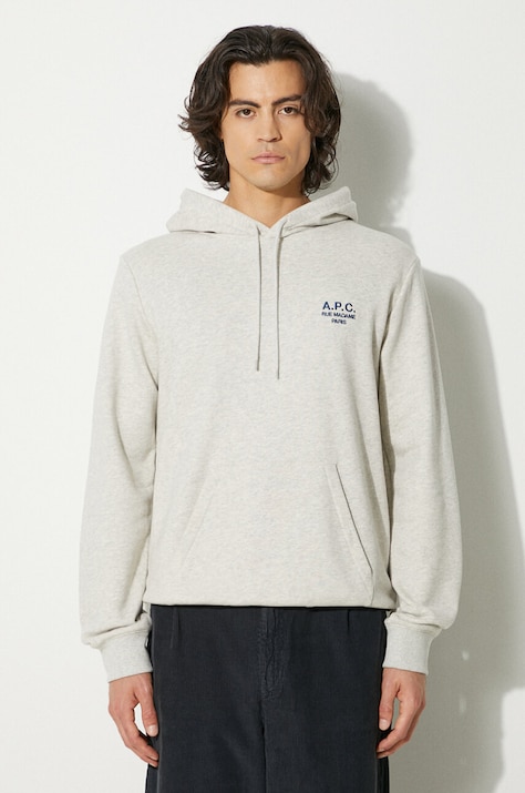 A.P.C. cotton sweatshirt Hoodie Marvin COEZD-H27733 BLACK men's black color