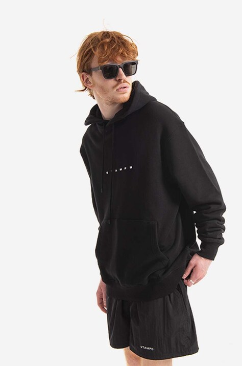 STAMPD cotton sweatshirt men's black color