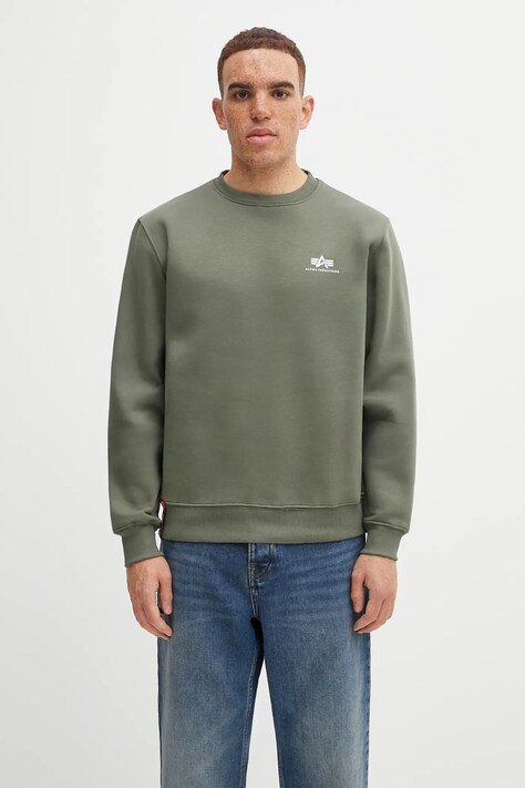 Кофта Alpha Industries чоловіча колір зелений з принтом 188307.142-green