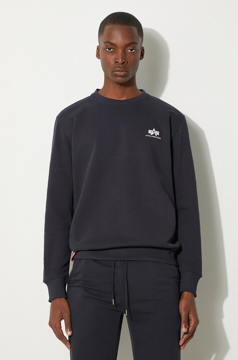 Кофта Alpha Industries мужская цвет синий однотонная 188307.07-navy
