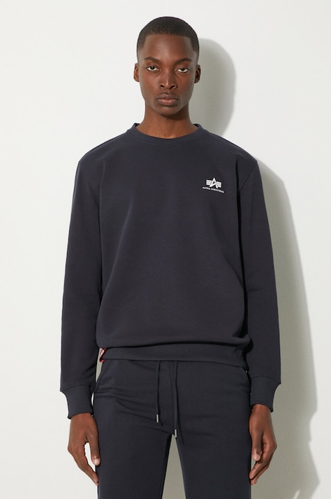 Alpha Industries bluza męska kolor granatowy gładka 188307.07-GRANATOWY
