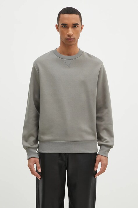 A.P.C. hanorac de bumbac Sweat Duck bărbați, culoarea gri, uni COGAW.M27771-KHAKI