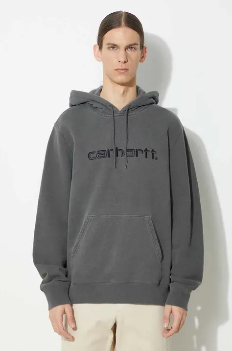 Carhartt WIP cotton sweatshirt Hooded Duster Sweat men's black color