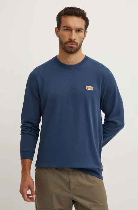 Fjallraven sweatshirt Vardag Sweater M men's navy blue color