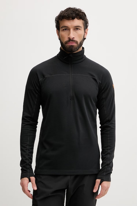 Fjallraven Mikina Fjallraven pánská, černá barva, hladká, F87113.550-550