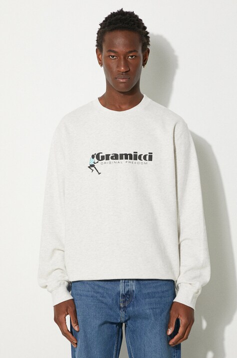 Gramicci cotton sweatshirt men's beige color