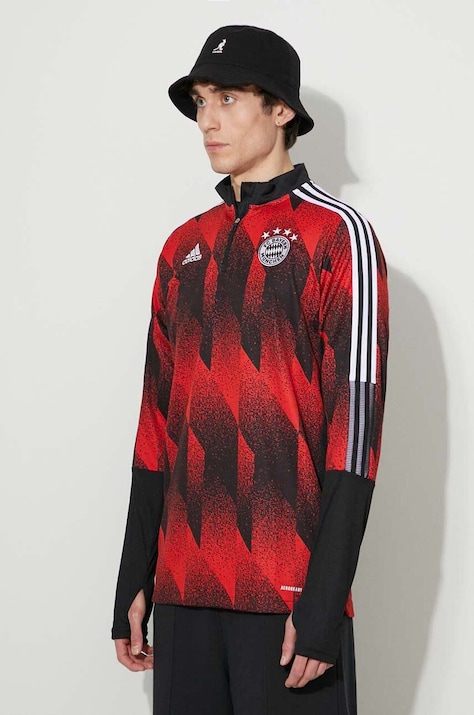 Кофта adidas BAYERN MONACHIUM TRAINING TOP GK8634 чоловіча колір чорний візерунок GK8634-black