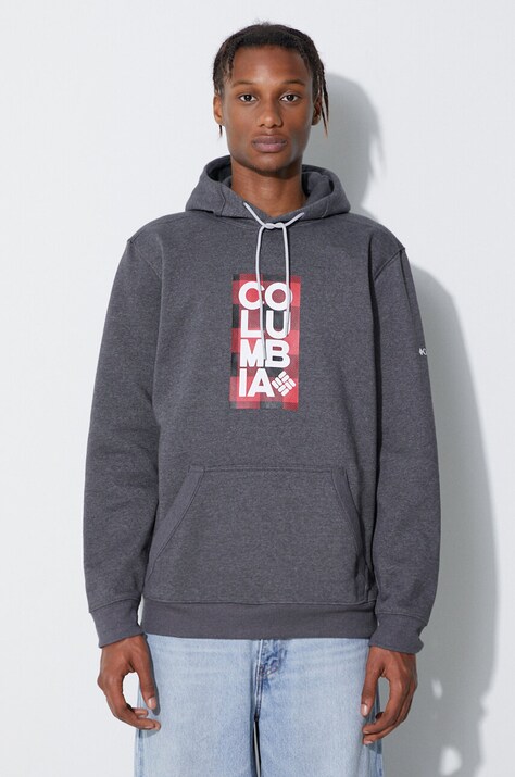 Columbia bluza EM2179 HOODIE męska kolor szary z kapturem gładka EM2179-GREY