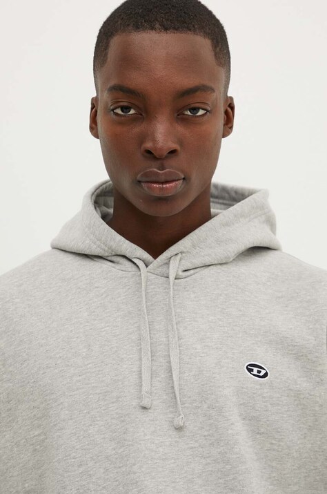Diesel hanorac de bumbac S-ROB-HOOD-DOVAL-PJ barbati, culoarea negru, cu glugă, neted, A03786.0BKAF