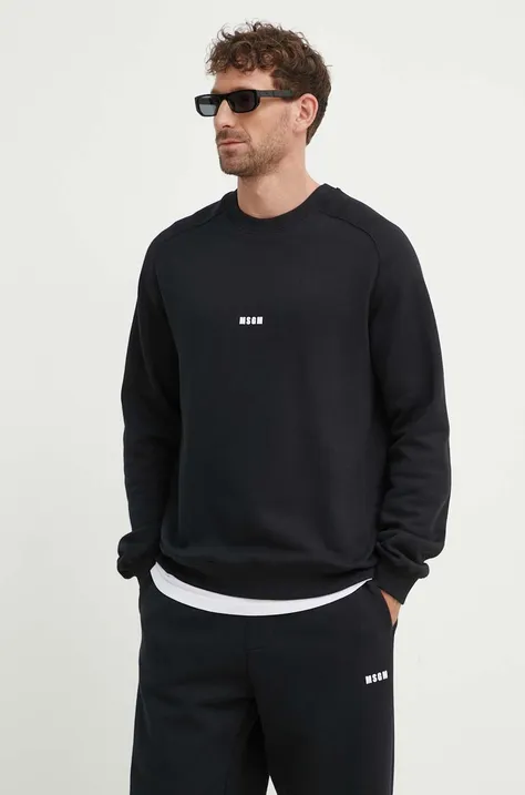 Bombažen pulover MSGM moški, črna barva, 2000MM503.200001