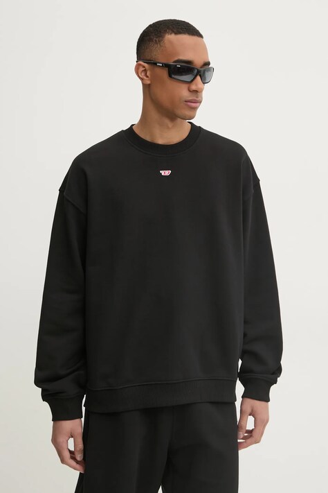 Diesel bluza S-BOXT-D SWEAT-SHIRT barbati, culoarea negru, neted, A14903.0GEAD