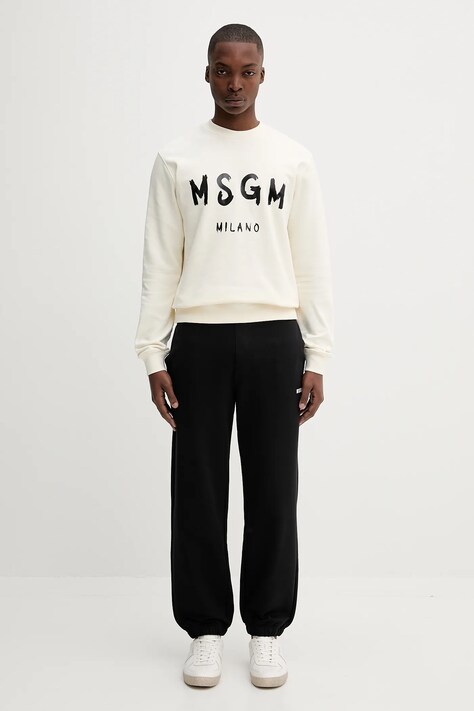 Бавовняна кофта MSGM — AA00-BLM1HW, бежевий — фото 2