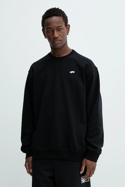 Vans hanorac de bumbac culoarea negru, uni, VN000P59BLK1
