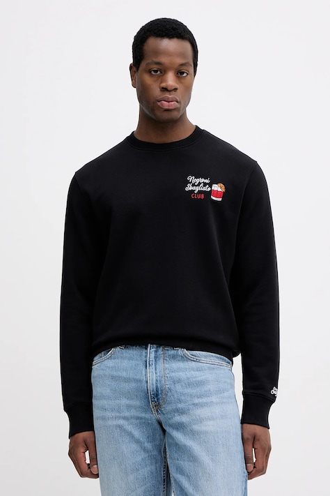 MC2 Saint Barth bluza bawełniana męska kolor czarny gładka SOH0008