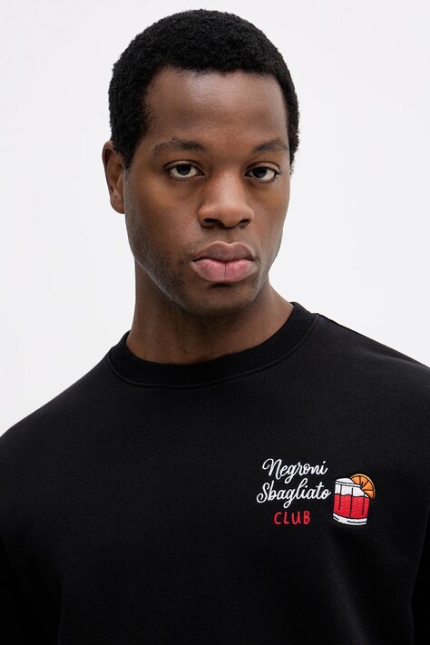 MC2 Saint Barth bluza bawełniana męska kolor czarny gładka SOH0008