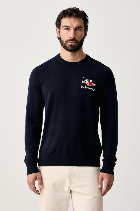 MC2 Saint Barth Sweter męski z wełną niebieski HER0024