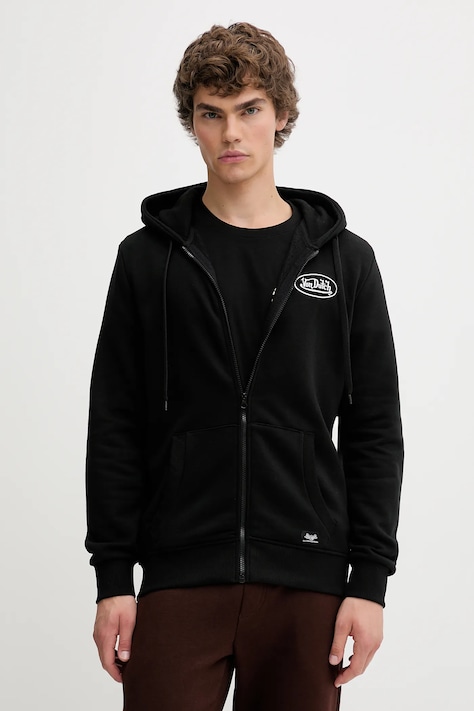 Кофта Von Dutch цвет чёрный с капюшоном однотонная VD.1.SWZ.SLI