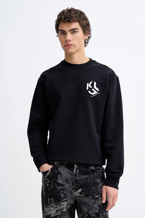 Karl Lagerfeld Jeans bluza męska kolor czarny z nadrukiem B1M20050