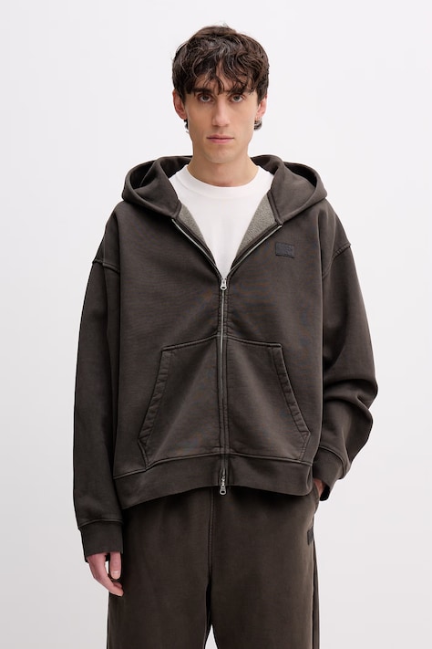 Vans bluza rozpinana z kapturem męska z bawełną Premium LX Full Zip zielona VN000T78EMV1