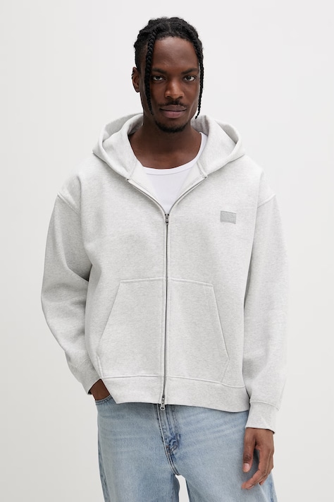 Vans bluza rozpinana z kapturem męska bawełniana Premium LX Full Zip szara VN000T78RKZ1