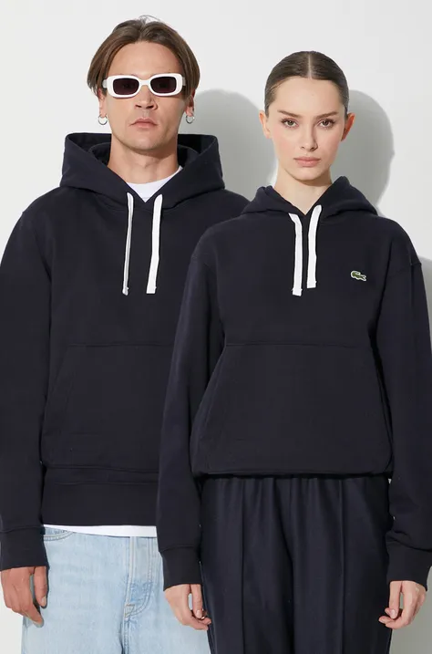 Lacoste cotton sweatshirt black color