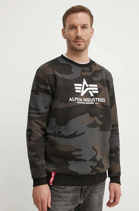 Dukserica Alpha Industries boja: siva, 178302C-black