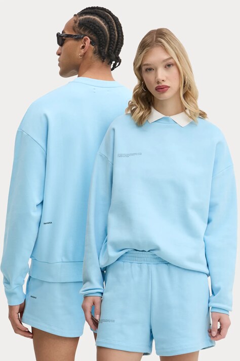 Pangaia cotton sweatshirt blue color with a print