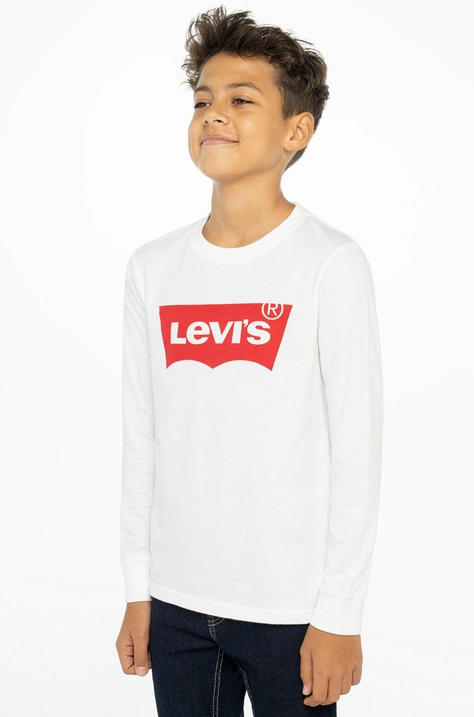 Levi's Longsleeve copii culoarea alb, cu imprimeu